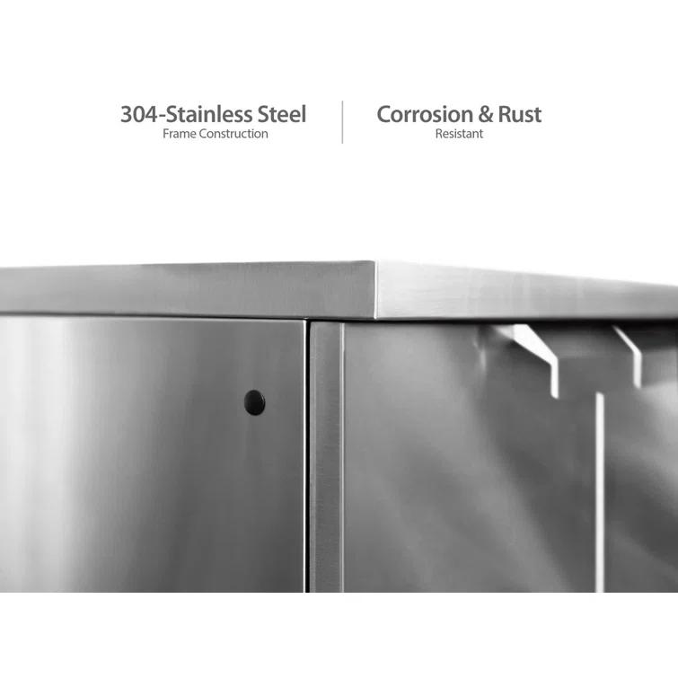 Outdoor Kitchen Stainless Steel 64" W x 24" D x 36.5" H 2-Piece Modular Cabinet Set