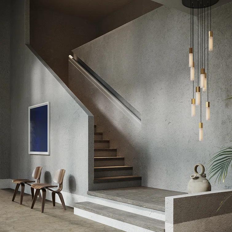 Tala Basalt 9-Light Pendant Light - Brass