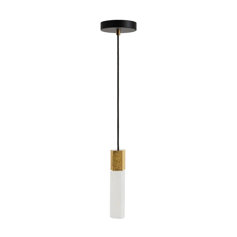 Tala Basalt Single Pendant Light - Brass