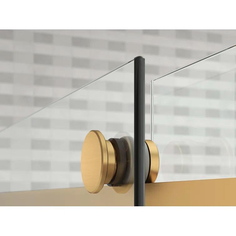 Levity Plus Less Sliding Bath Door, 61-9/16 In. H X 56-5/8 - 59-5/8 In. W, With 5/16 In.-Thick Crystal Clear Glass