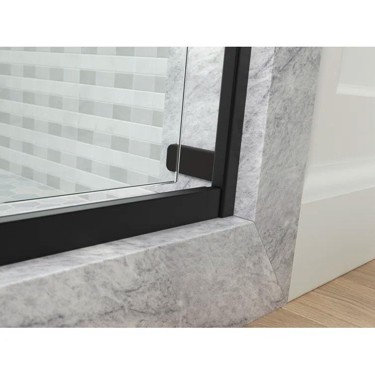 Levity Plus Less Sliding Bath Door, 61-9/16 In. H X 56-5/8 - 59-5/8 In. W, With 5/16 In.-Thick Crystal Clear Glass