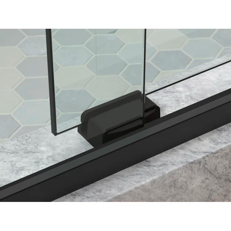 Levity Plus Less Sliding Bath Door, 61-9/16 In. H X 56-5/8 - 59-5/8 In. W, With 5/16 In.-Thick Crystal Clear Glass