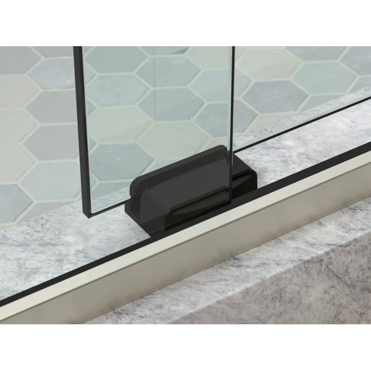 Levity Plus Less Sliding Bath Door, 61-9/16 In. H X 56-5/8 - 59-5/8 In. W, With 5/16 In.-Thick Crystal Clear Glass