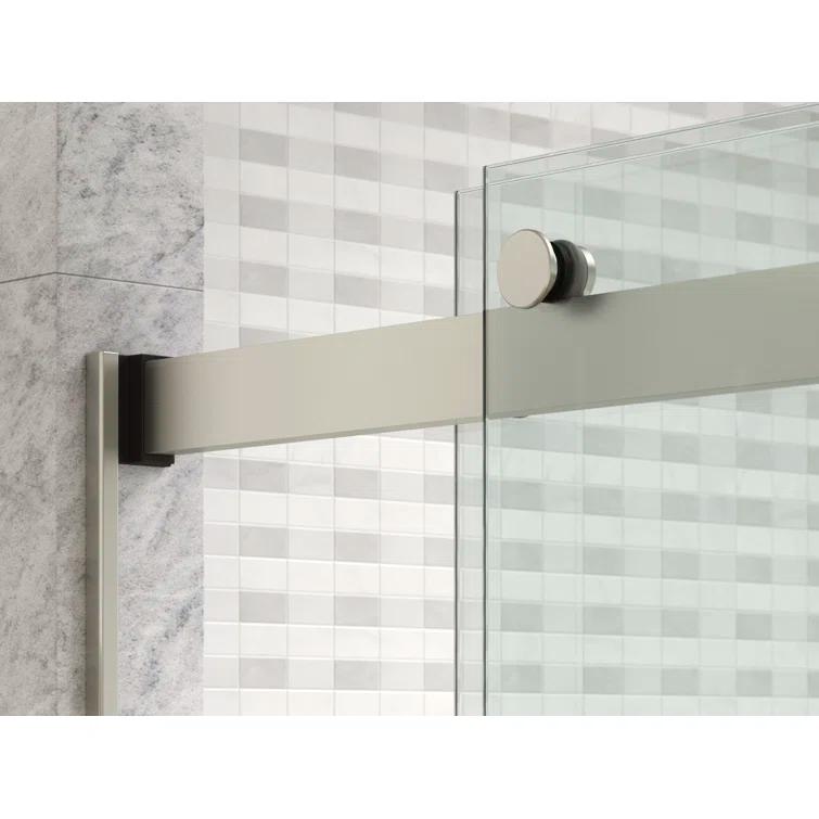 Levity Plus Less Sliding Bath Door, 61-9/16 In. H X 56-5/8 - 59-5/8 In. W, With 5/16 In.-Thick Crystal Clear Glass