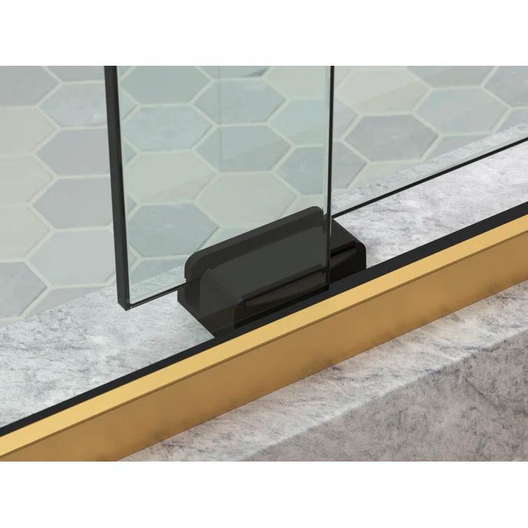 Levity Plus Less Sliding Bath Door, 61-9/16 In. H X 56-5/8 - 59-5/8 In. W, With 5/16 In.-Thick Crystal Clear Glass