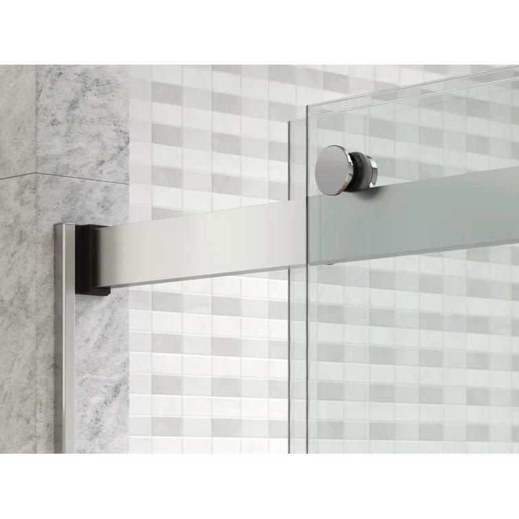 Levity Plus Less Sliding Bath Door, 61-9/16 In. H X 56-5/8 - 59-5/8 In. W, With 5/16 In.-Thick Crystal Clear Glass