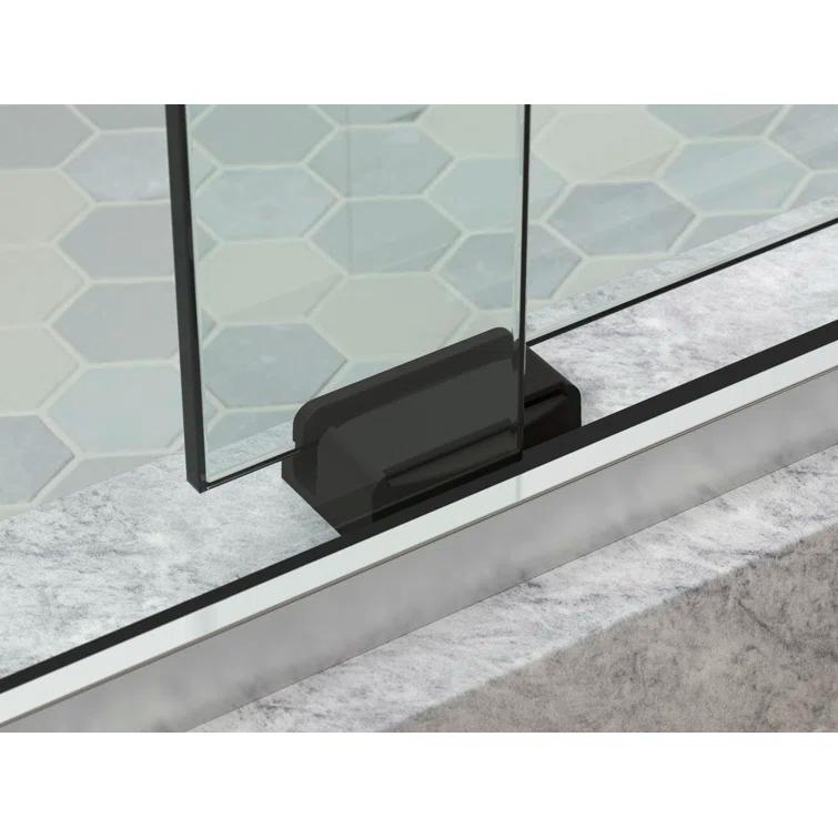 Levity Plus Less Sliding Bath Door, 61-9/16 In. H X 56-5/8 - 59-5/8 In. W, With 5/16 In.-Thick Crystal Clear Glass