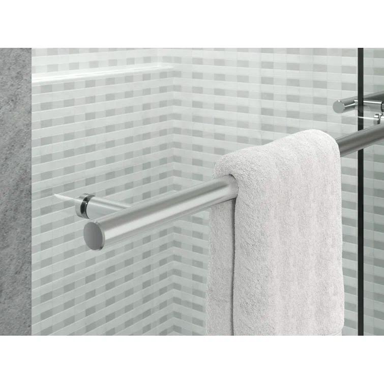 Levity Plus Less Sliding Bath Door, 61-9/16 In. H X 56-5/8 - 59-5/8 In. W, With 3/8 In.-Thick Crystal Clear Glass