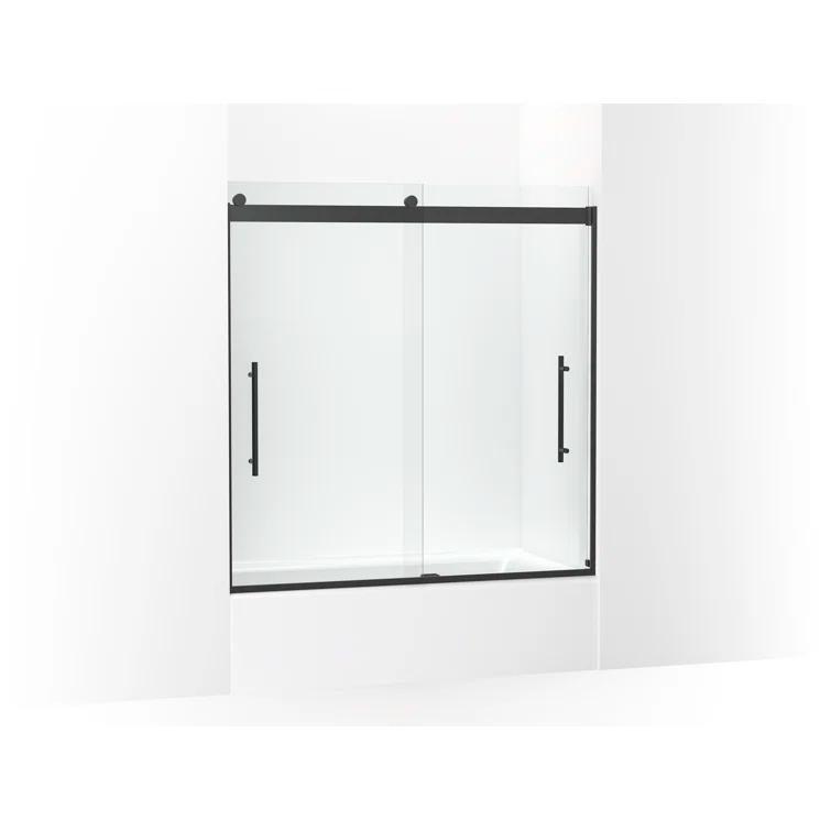 Levity Plus Less Sliding Bath Door, 61-9/16 In. H X 56-5/8 - 59-5/8 In. W, With 5/16 In.-Thick Crystal Clear Glass