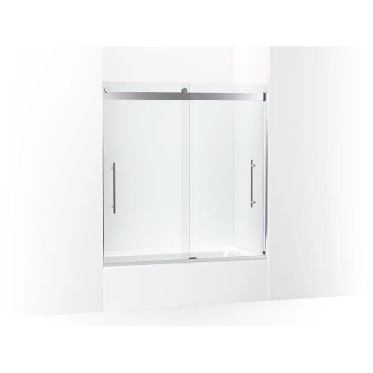 Levity Plus Less Sliding Bath Door, 61-9/16 In. H X 56-5/8 - 59-5/8 In. W, With 5/16 In.-Thick Crystal Clear Glass