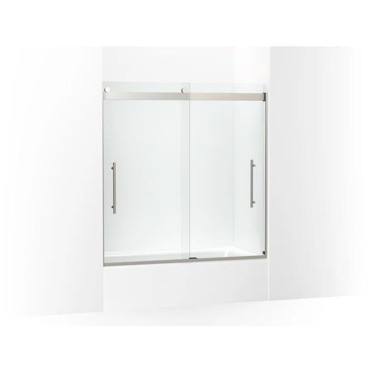 Levity Plus Less Sliding Bath Door, 61-9/16 In. H X 56-5/8 - 59-5/8 In. W, With 5/16 In.-Thick Crystal Clear Glass