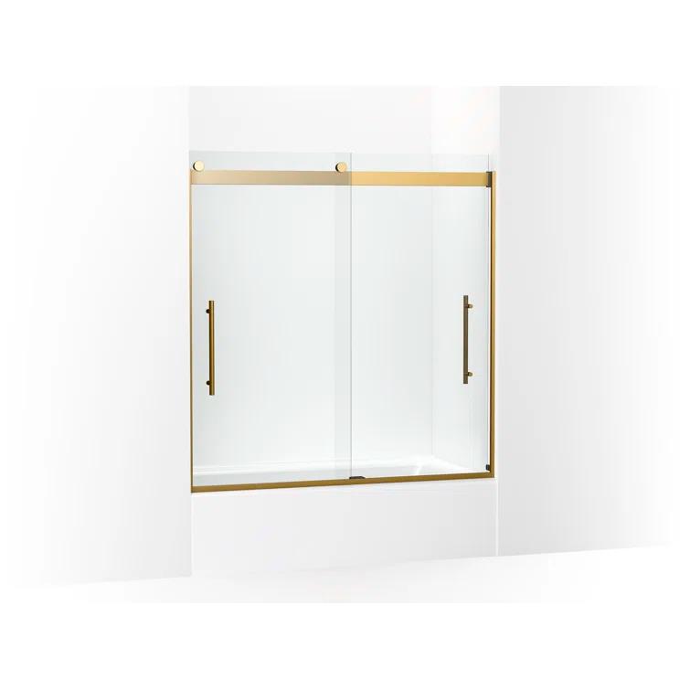 Levity Plus Less Sliding Bath Door, 61-9/16 In. H X 56-5/8 - 59-5/8 In. W, With 5/16 In.-Thick Crystal Clear Glass