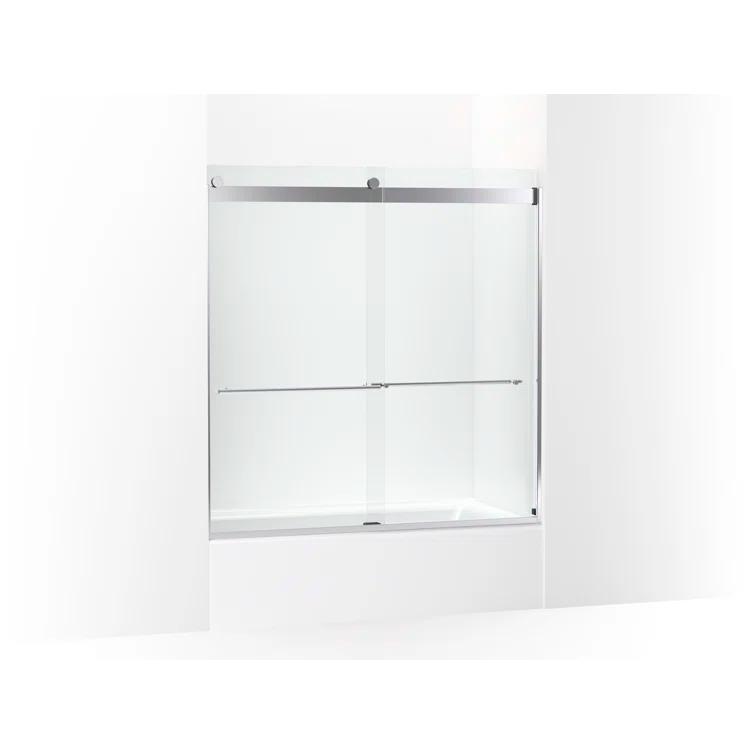 Levity Plus Less Sliding Bath Door, 61-9/16 In. H X 56-5/8 - 59-5/8 In. W, With 3/8 In.-Thick Crystal Clear Glass
