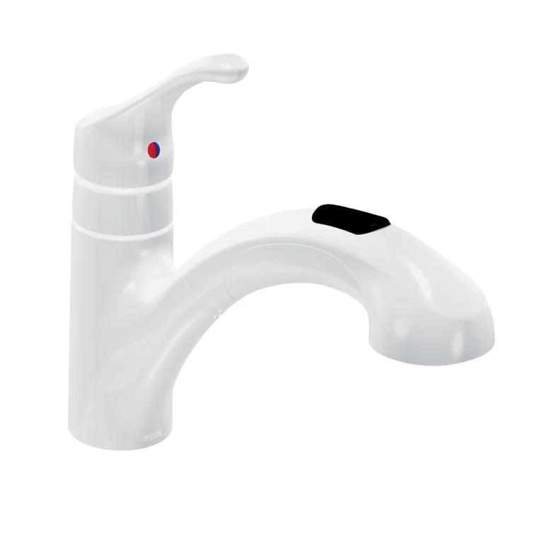 MOEN Renzo Spot Resist Stainless 9 in. H Pull Out Sprayer Kitchen Faucet with 360° Spout Swivel and PowerClean