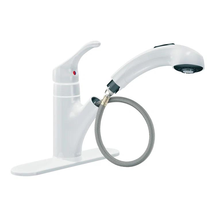 MOEN Renzo Spot Resist Stainless 9 in. H Pull Out Sprayer Kitchen Faucet with 360° Spout Swivel and PowerClean