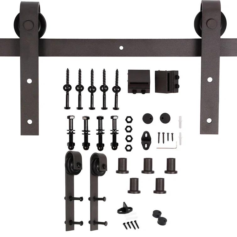 Patented Product S Series Solid Wood Double Sliding Barn Door With Hardware Kit(Set of 2)-Assembly Needed (Set of 2)