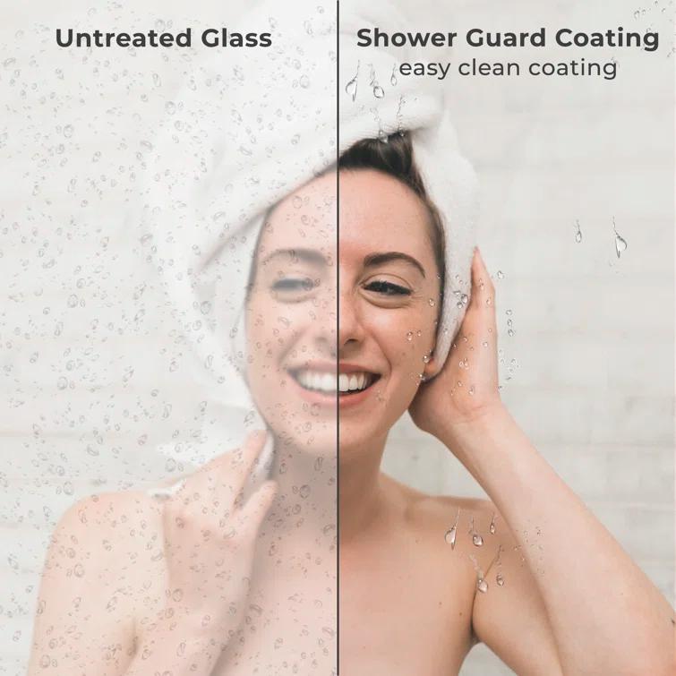44" - 48" W 70" H Double Sliding Semi-Frameless Shower Door