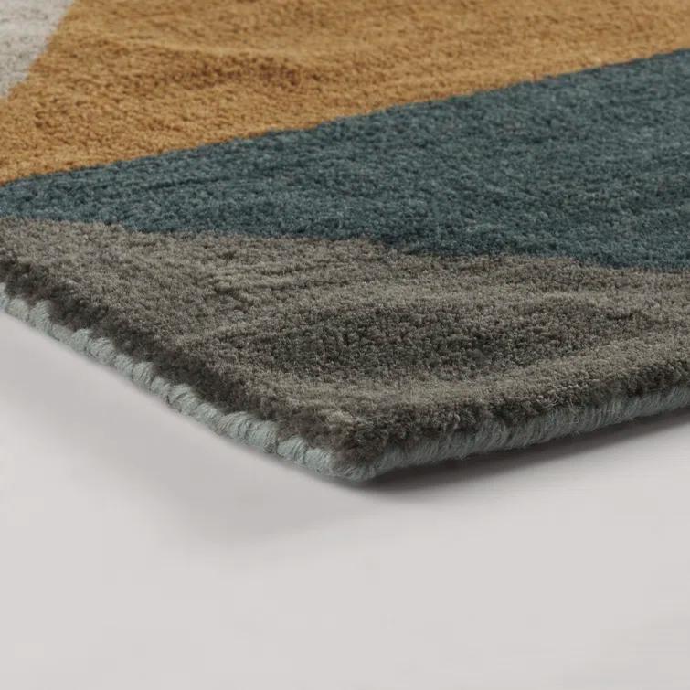Eton Hand Tufted Wool Yellow/Gray/Orange Rug
