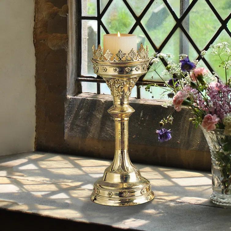 Design Toscano Brass Tabletop Candlestick