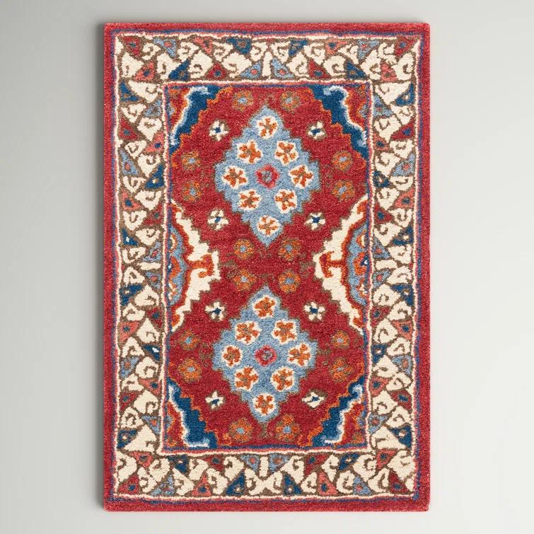 Antiquity AT509 Hand Tufted Accent Rug - Red/Blue - 2'x3' - Safavieh.