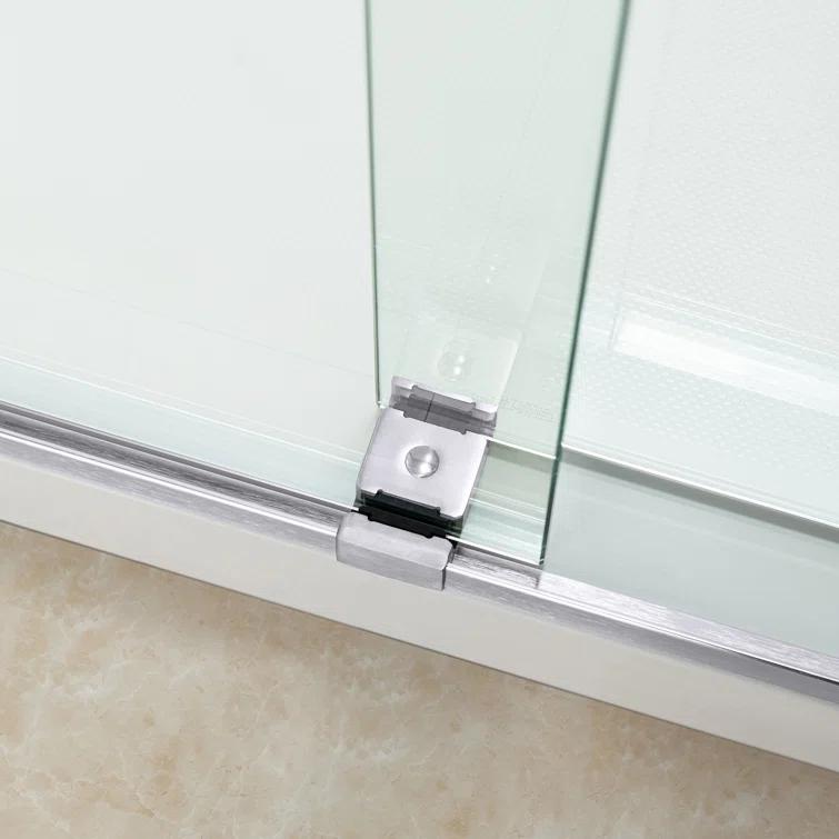 WoodBridge 44-48" W x 80" H Double Sliding Semi- Frameless Shower Door with 5/16"(8mm) Clear Tempered Glass SURFK-4880--CH