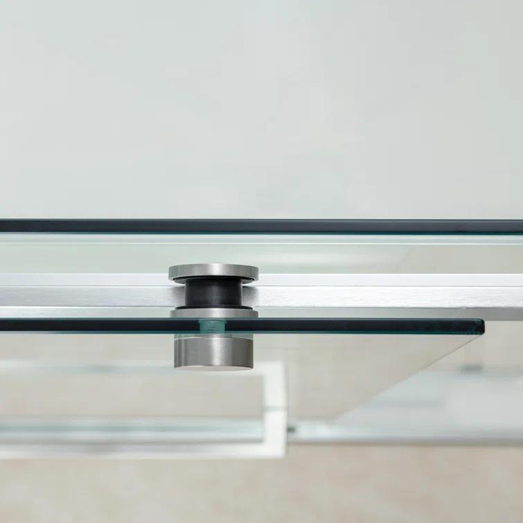 WoodBridge 44-48" W x 80" H Double Sliding Semi- Frameless Shower Door with 5/16"(8mm) Clear Tempered Glass SURFK-4880--BN