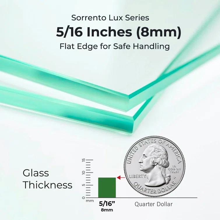 44" - 48" W 70" H Double Sliding Semi-Frameless Shower Door