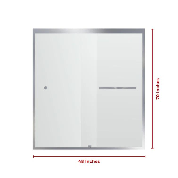 44" - 48" W 70" H Double Sliding Semi-Frameless Shower Door