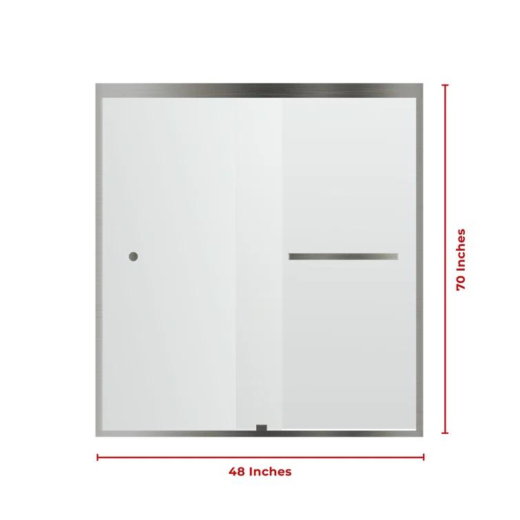 44" - 48" W 70" H Double Sliding Semi-Frameless Shower Door