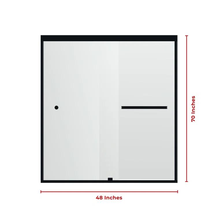 44" - 48" W 70" H Double Sliding Semi-Frameless Shower Door