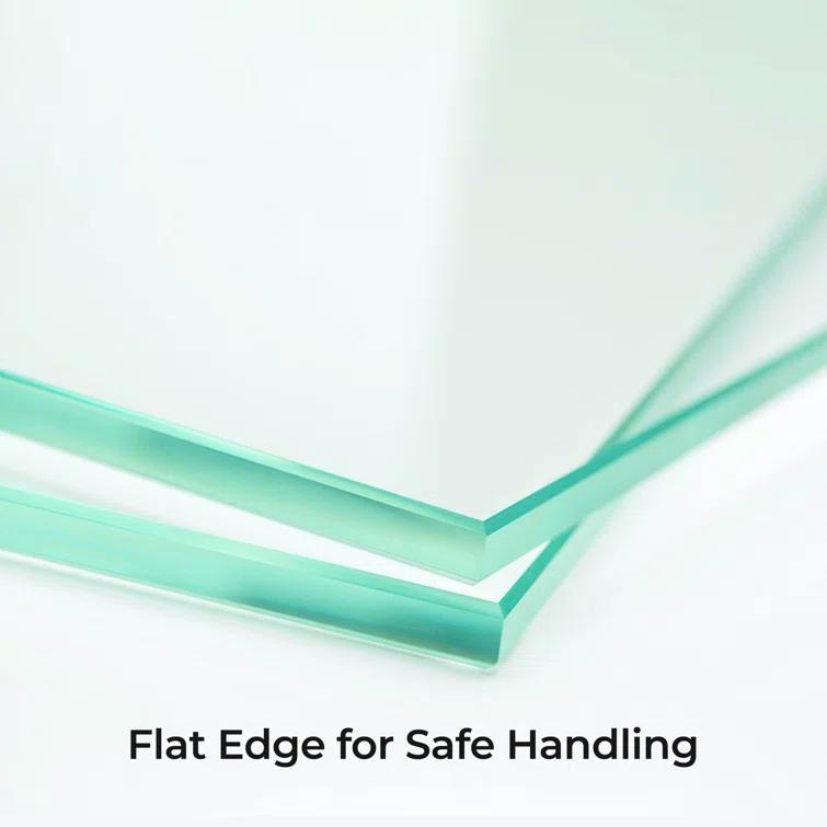 56" - 60" W 74” H Double Sliding Frameless Shower Door with Fixed Glass Panel