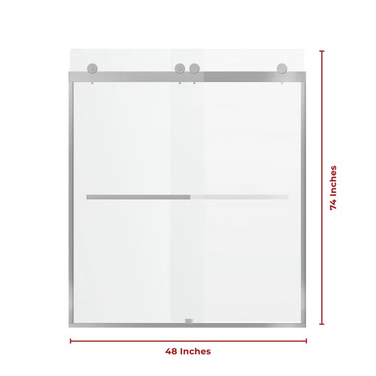 44" - 48" W 74” H Double Sliding Frameless Shower Door