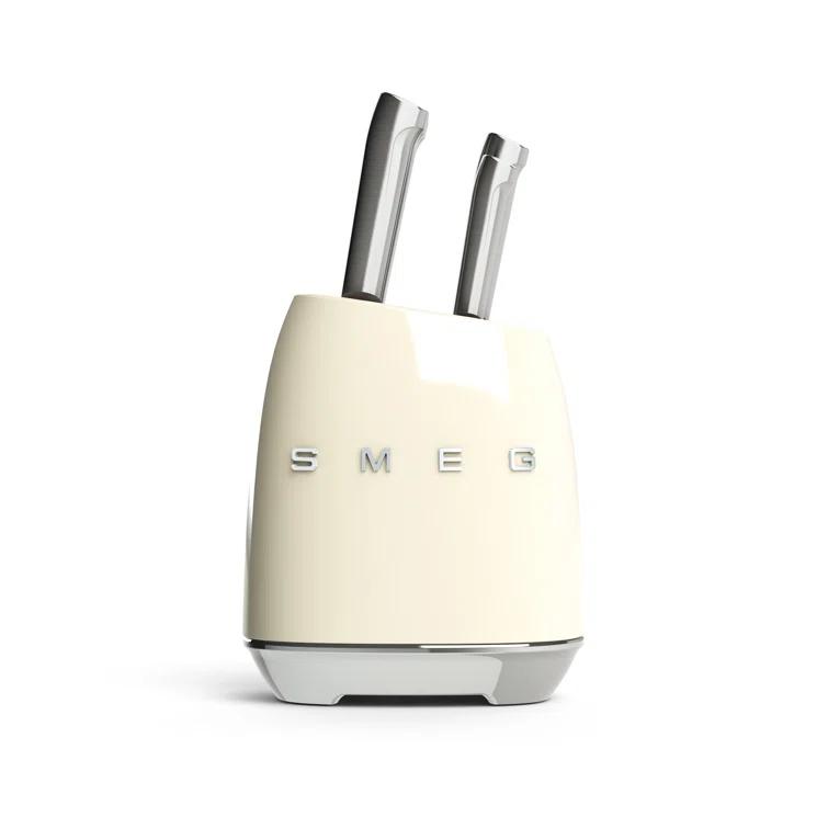 SMEG Creme 7-Piece Knife Block Set