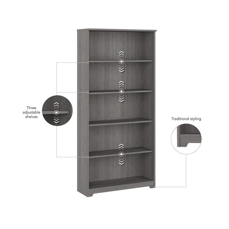 Shelonda 5 Shelf 66" Standard Bookcase