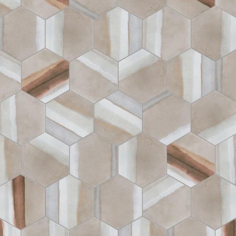 Matter Hex Canvas 8' x 9' Stone Look Wall & Floor Tile