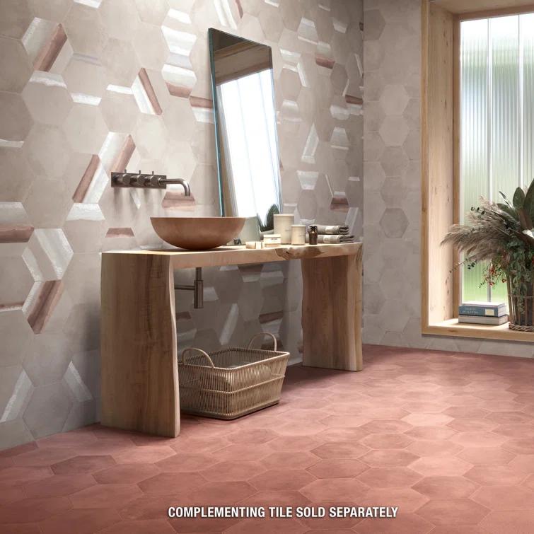 Matter Hex Canvas 8' x 9' Stone Look Wall & Floor Tile