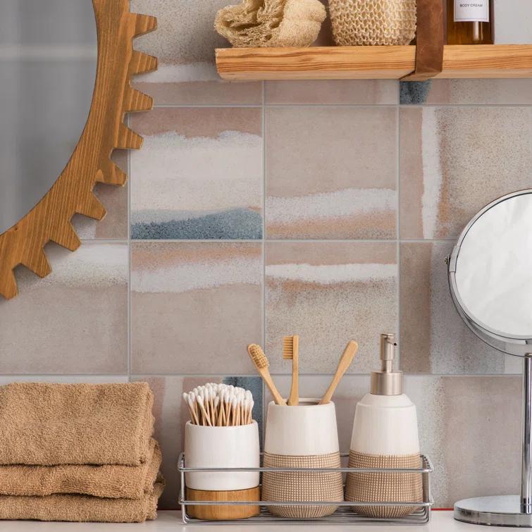Matter Canvas 6" x 6" Porcelain Stone Look Floor and Wall Tile