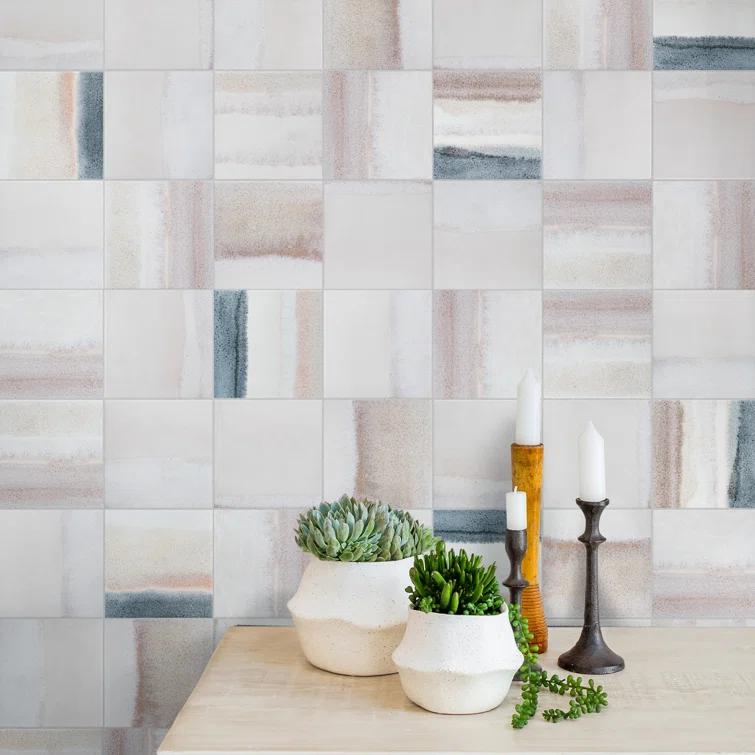 Matter Canvas 6" x 6" Porcelain Stone Look Floor and Wall Tile