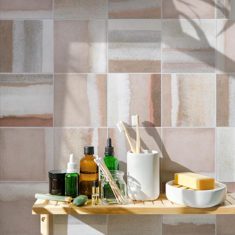 Matter Canvas 6" x 6" Porcelain Stone Look Floor and Wall Tile