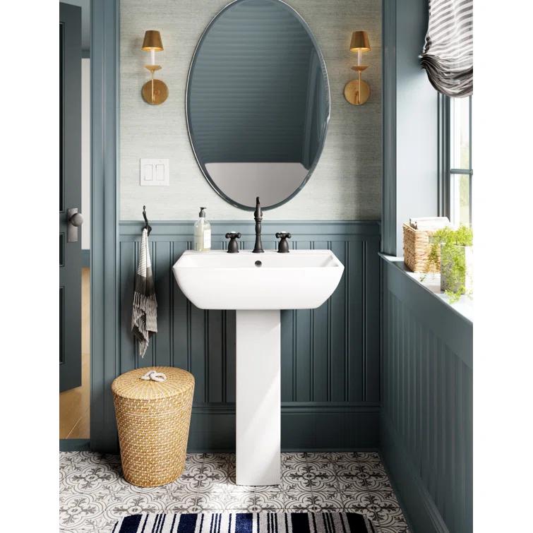 Barclay Summit White Vitreous China Rectangular Bathroom Sink with Overflow