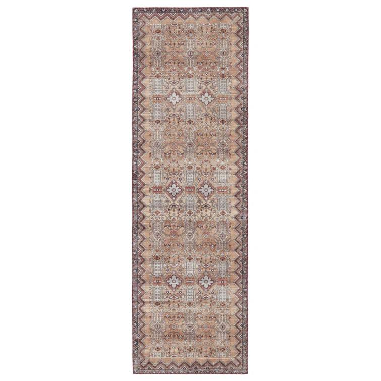 Dalia Machine Washable Performance Tan/Light Gray Rug