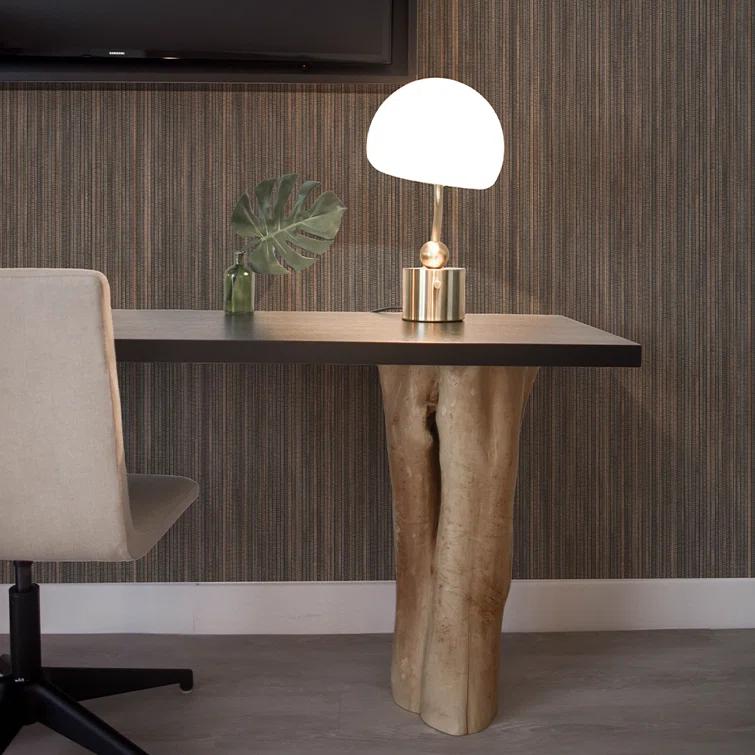 Tempaper & Co. 28 sq ft Faux Grasscloth Removable Peel and Stick Wallpaper Textured Bronze : Vinyl, Self-Adhesive, Thin Stripe Pattern