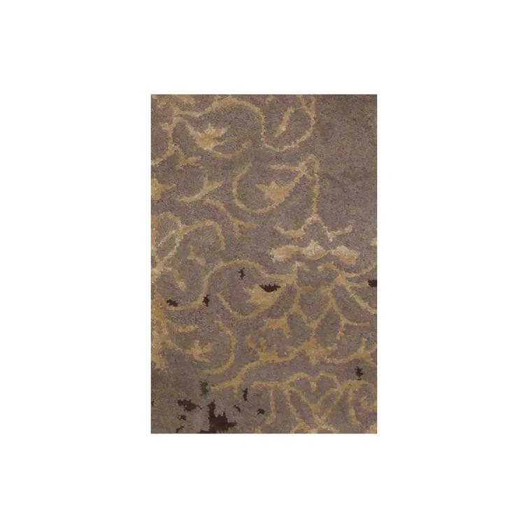 Handmade Gray Tufted Wool-Viscose Blend Rectangular Area Rug 9' x 13'