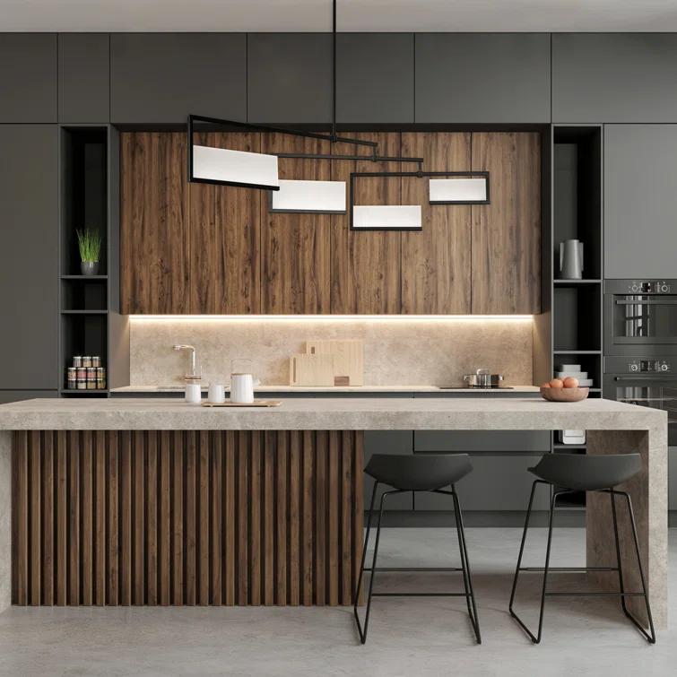 Quartet 4 - Light Black LED Kitchen Island Pendant