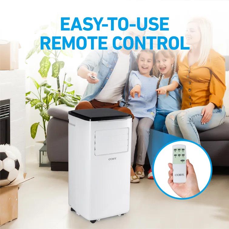 Coby 7,100 BTU SACC/CEC Portable Air Conditioner, 450 Sq. Ft., 10,000 BTU ASHRAE 128, White