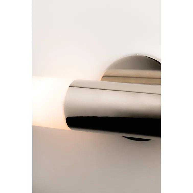 Lola Sleek Polished Nickel 2-Light Wall Sconce with Opal Matte Glass