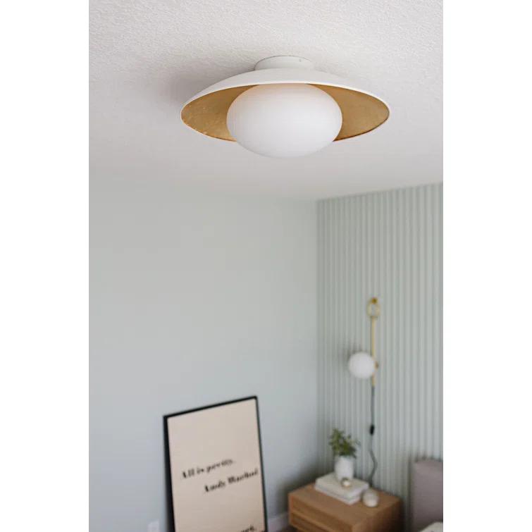 Quinn Semi-Flush Light - White / Medium