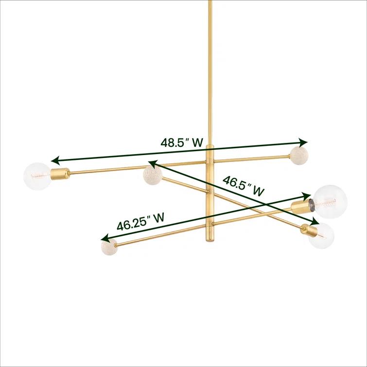 Roux Chandelier - Antique Brass / 65.75"W