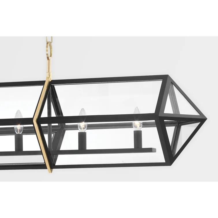 Bedford Hills 6 - Light Aged Brass/Black Kitchen Island Pendant