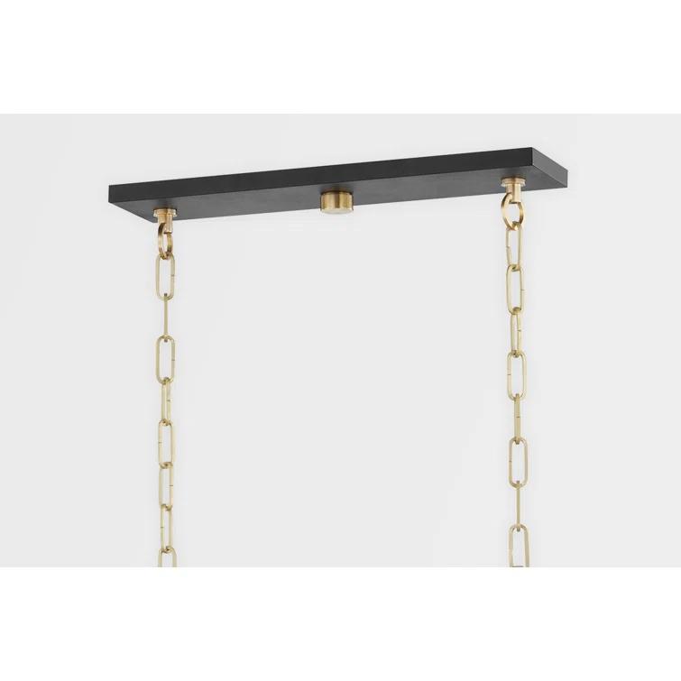 Bedford Hills 6 - Light Aged Brass/Black Kitchen Island Pendant